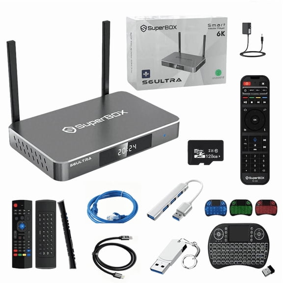 2026 SuperBox S6ULTRA Premium Edition with Built-in Voice Control System | Android 12 | Time Shift | Parental Control Time | 4GB RAM | 128GB Storage with Remote Control