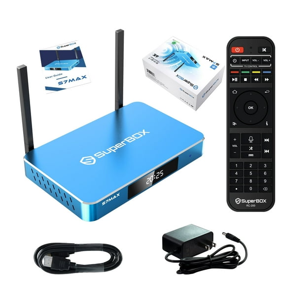 2026 SuperBox S7 MAX Fully Loaded,2026 Newest Pack, 4GB RAM+64GB ROM, Smart TV Box with Voice Remote, Time Shift, Parental Control,7Days Time