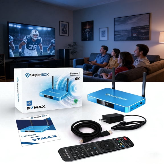 2026 SuperBox S7 MAX Premium Edition 6K Ultra HD Smart TV Box | 4GB RAM 128GB ROM | 2T2R Dual Band WiFi | 7-day Time Shift | for Home Family Stre-ming