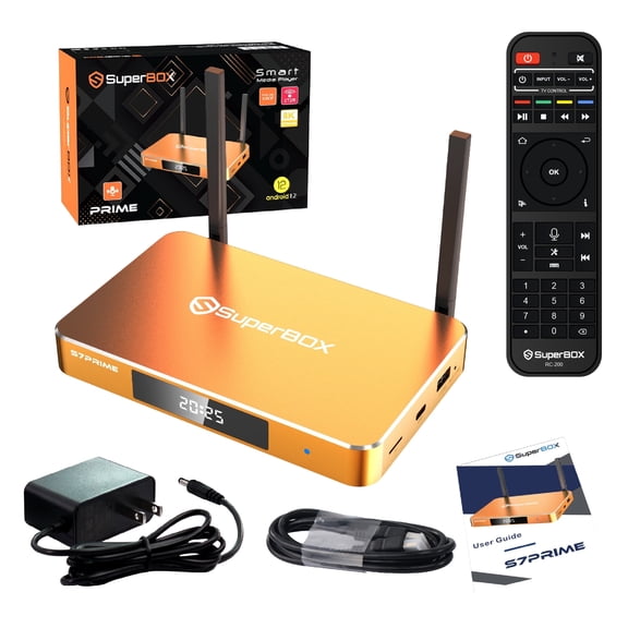 2026 SuperBox S7 Prime Fully Loaded, 4GB RAM+128GB ROM, 6K Super Box S7prime Smart TV Box with Voice Remote,  Powerful Media Box with 7-day Time Shift & Parental Controls