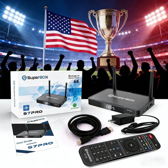 2026 SuperBox S7 Pro Premium Edition Stre-ming M-dia Players with Built-in Voice Control System | Android 12 | Time Shift | Parental Control Time | 4GB RAM | 32GB Storage 2025 Superbox S6 Upgrade