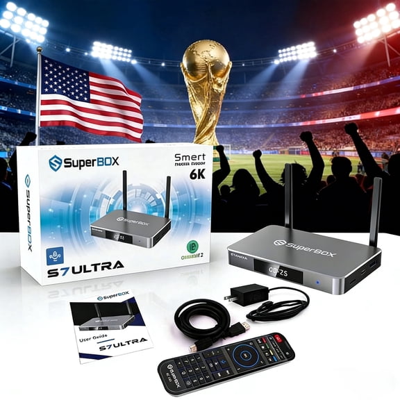 2026 SuperBox S7 Ultra Premium Edition Stre-ming M-dia Players with Built-in Voice Control System | Android 12 | Time Shift | Parental Control Time | 4GB RAM | 128GB Storage 2025 Superbox S6 Upgrade