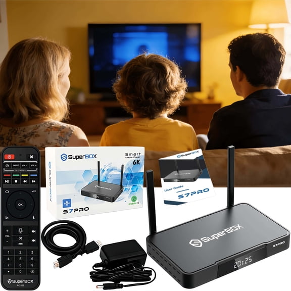 2026 SuperBox S7PRO Latest Fully Loaded, 4GB RAM+32GB ROM, Super Box S7Max TV Box with Voice Remote, Time Shift, Parental Controls