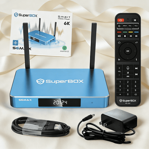 2026 Superbox S6 Max Smart Streaming Box 6K Resolution & Smooth Operation for Home Entertainment UHD Media Streamer with Android OS
