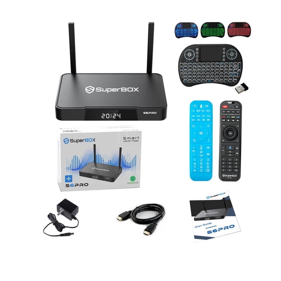 2026 Superbox S6 Pro Latest Version Smart Box with Voice Remote Mini Keyboard 4GB RAM 32GB Fully Loaded