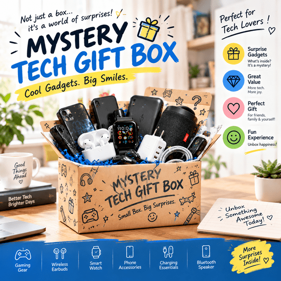2026 Surprise gift box, 3-20-piece electronic gadgets, suitable for Christmas, birthday, and surprise gatherings
