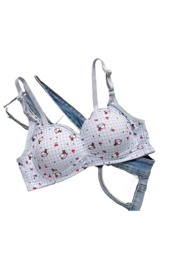 2026 Sweet and Cute Kt Cat Underwear Comfortable Wireless Seamless Breathable Bra