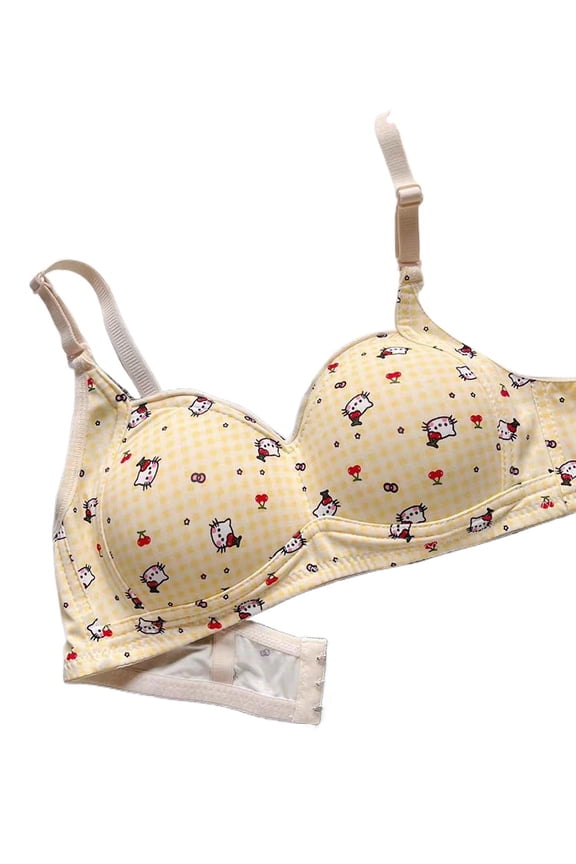 2026 Sweet and Cute Kt Cat Underwear Comfortable Wireless Seamless Breathable Bra