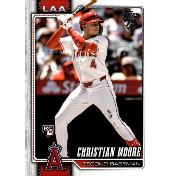 2026 TOPPS #147 CHRISTIAN MOORE RC LOS ANGELES ANGELS BASEBALL OFFICIAL TRADING CARD OF MLB