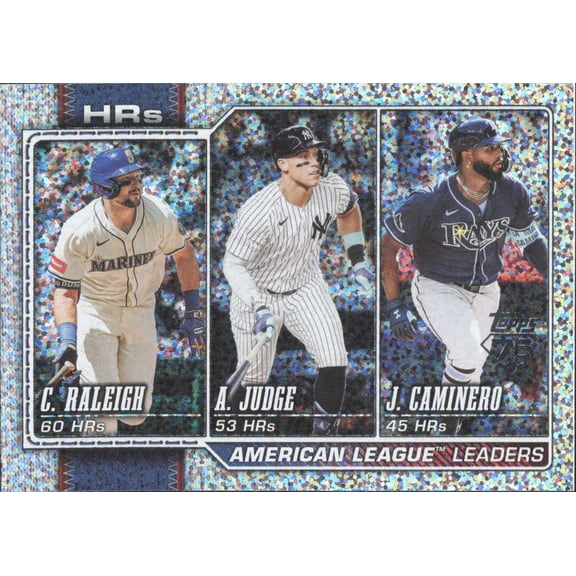 2026 TOPPS CELEBRATION CONFETTI #38 AARON JUDGE/CAL RALEIGH/JUNIOR CAMINERO LEAGUE LEADERS NEW YORK YANKEES/SEATTLE MARINERS/TAMPA BAY RAYS