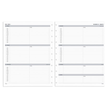 2026 TUL® Discbound Weekly Planner Refill Pages, Letter Size, January To December, TULLTFLRTIMERY26