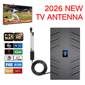 2026 TV Antenna Indoor, 3600+ Miles Range Digital Antenna for Smart and Old TVs, HD Antennas for Local Channels with Amplifier Signal Booster-Supports 8k 4k 1080p