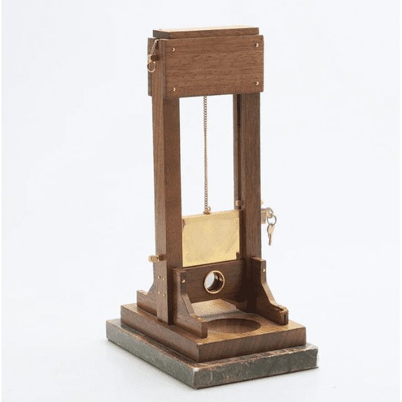 2026 Table Top Cigar Guillotine, Vintage Wood & Metal Desktop Cutter with Backstop, Luxury Smoking Accessory Gift for Men