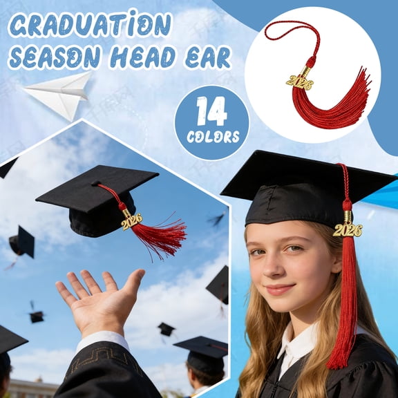 2026 Tassel Graduation, Graduation Tassel with 2026 Metal Charms, Graduate Hat Ceremonies Accessories, Class Memorial Keepsake for College High School Graduation (Color E)