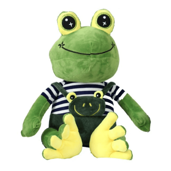2026 Team Spirit CS2 Coach Frog Gaming Plush Toy - 12-Inch Cute Esports Mascot Stuffed Animal Gamer Frog with Striped Shirt and Overalls
