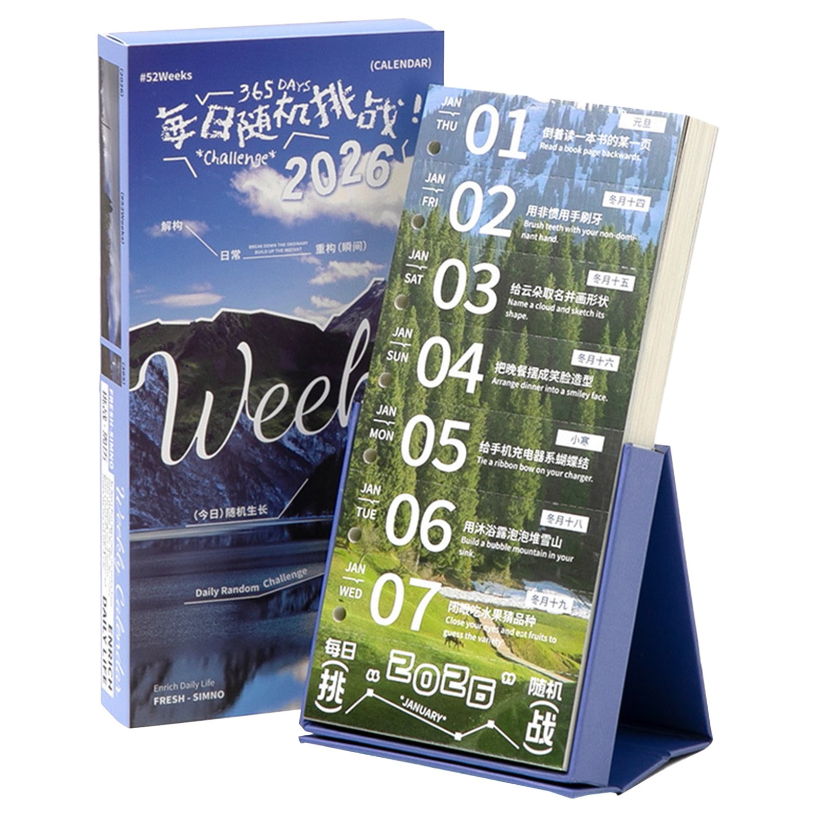 2026 Tear-Off Weekly Calendar – Magnetic Daily Challenge Planner with ...