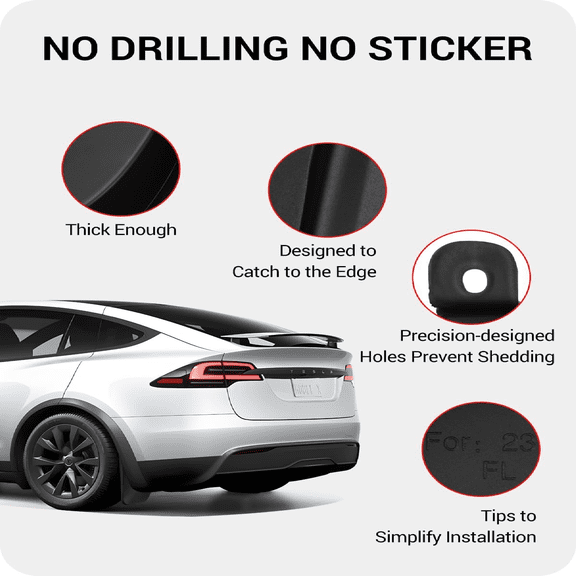 2026 Tesla Model X/Model X Plaid Mud Flaps Splash Guards No Drilling No Tape Mudguards Vehicle Tire Protector Mudflaps for 2022-2026 Tesla Exterior Accessories (Set of 4)
