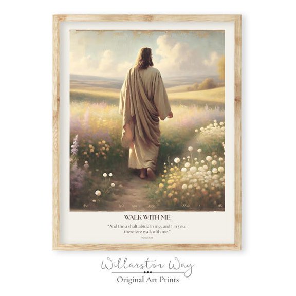 2026 Theme Walk With Me. Moses 6:34 Women Theme Poster, Mutual Activity Christ Printable. Scripture Wall Art Decor, Unframed Paper Poster 16x20in