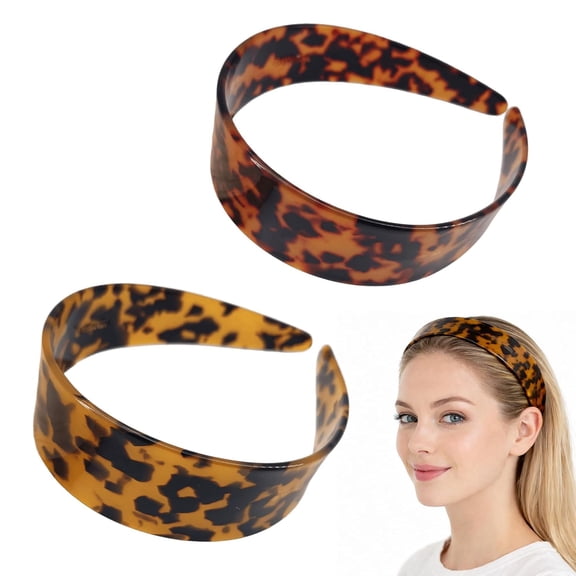 2026 Thick Tortoise Shell Headband Women, 1.5in Acetate Leopard Plastic Wide HairBand with Teeth, No Headache No Slip Hair Band for All Day Wear