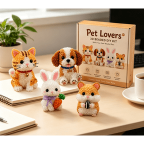 2026 Tiny 3D Beaded Animal DIY Kit – Beginner Friendly Handmade Bead Art Set, Cute Mini Animal Decor Gift for Craft Lovers Teens, Styles (B)