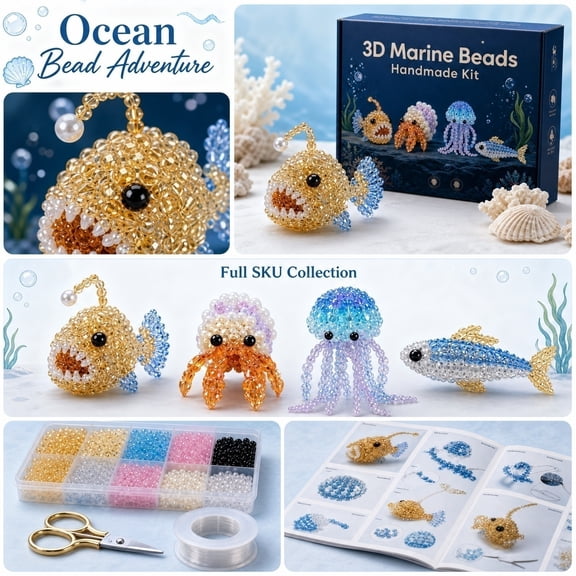 2026 Tiny 3D Beaded Animal DIY Kit, Creative Sea Animal Craftwork, Combine Imagination And Hands-On Ability To Make Unique Art Pieces
