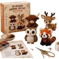 thumbnail image 1 of 2026 Tiny 3D Beaded Animal DIY Kit, Cute Bird & Animal Beading Craft Set, Handmade Bead Art Mosaic Kit, Stress Relief Creative DIY Decoration Gifts for Adults Teens Beginners (Woodland Friends), 1 of 8