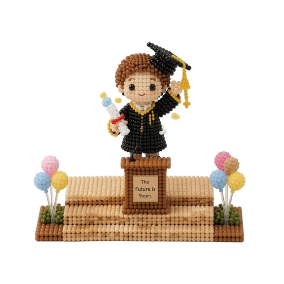 2026 Tiny 3D Beaded Graduation DIY Kit, Creative Handcraft Making Kit, Stylish Graduation Keepsake For Students And Family Gifts