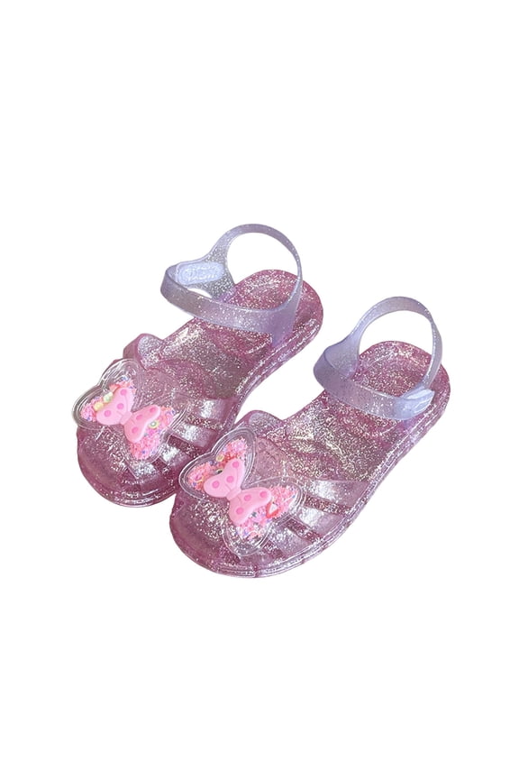 2026 Toddler Girls Jelly Sandals Closed Toe Water Beach Summer Shoes Soft Rubber Sole Mary Jane Dress Shoes Princess Flat Comfortable for Toddler Little Kid Big Kid