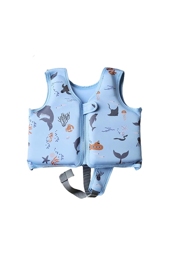 2026 Toddler Girls Swim Suits Boys Ice Printing Life Vest Pool Beach Ocean Water Swimming Outdoor Activities Beach Swimwear