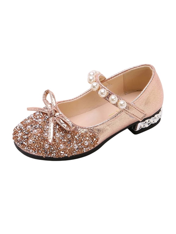 2026 Toddlers Sparkling Glass Slipper Soft Sole Princess Shoes For Party Wedding Daily Wear