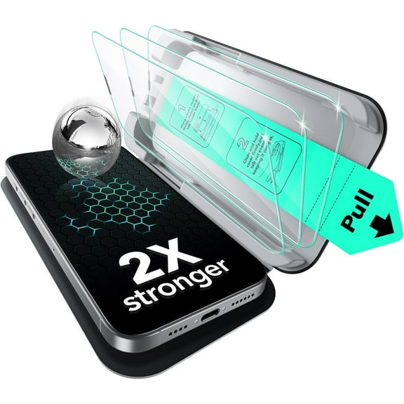 2026 Top Pick 3 Pack Screen Protector for iPhone 17 Pro Max 6.9", 9H Hardness Military-Grade Shatterproof Tempered Glass, Full Coverage Anti-Scratch H D Clear, Ultra Fit Tray Bubble-Free Installation