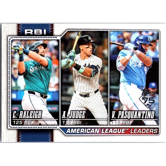 2026 Topps #211 Aaron Judge Cal Raleigh Vinnie Pasquantino Baseball Card New York Yankees MLB Baseball Trading Card