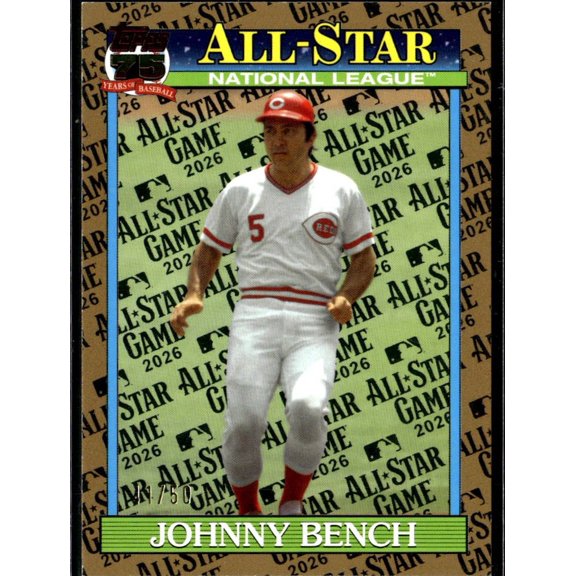 2026 Topps 75th Anniversary Johnny Bench #91AS-47 Cincinnati Reds Baseball Card