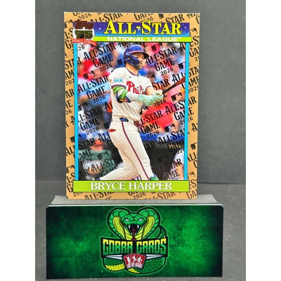 2026 Topps All Star Bryce Harper 91AS-7 Gold Foil Serial 40/50 Phillies Baseball Card Philadelphia Phillies MLB Baseball Trading Card