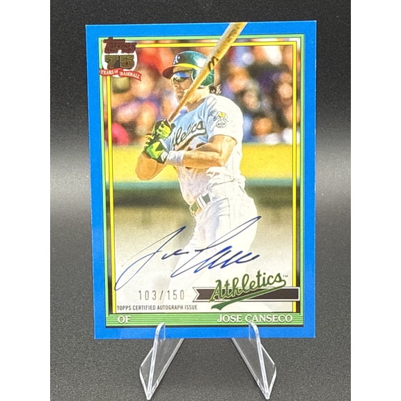2026 Topps Baseball 1991 Topps Baseball Autograph Card Jose Canseco #91A-CAN Blue /150