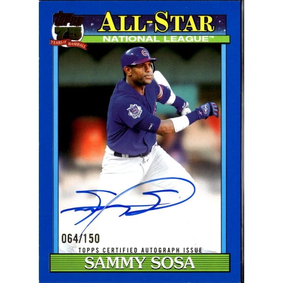 2026 Topps Baseball All-Stars Autograph Baseball Card Sammy Sosa Cubs #91AS-SSO /150