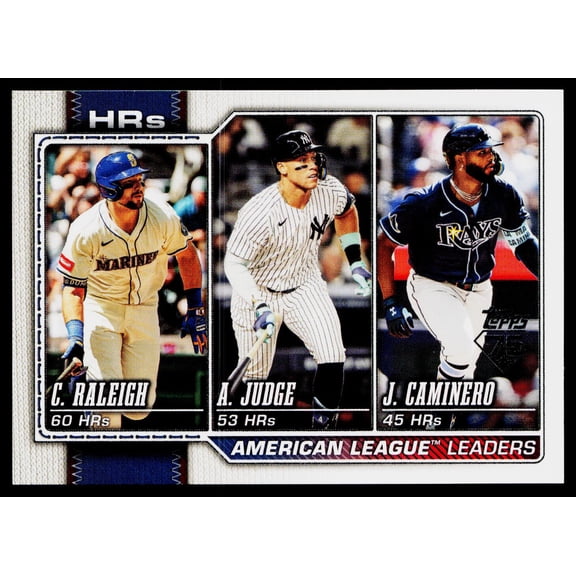2026 Topps #38 Yankees Cal Raleigh Aaron Judge Junior Caminero Baseball Card