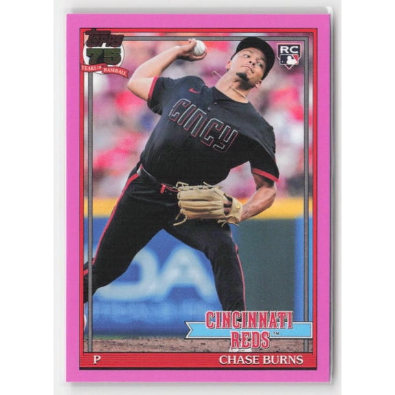 2026 Topps Chase Burns Cincinnati Reds #T91-73 1991 Topps 35th Anniversary Pink Baseball Card
