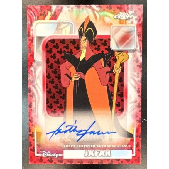 2026 Topps Chrome Disney AA-JF Mickey Mouse Red Black Refractor Auto Jonathan Freeman Jafar /28