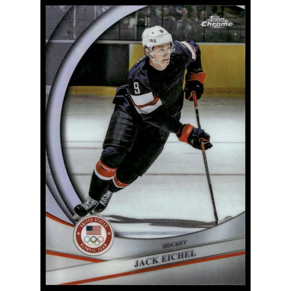 2026 Topps Chrome Refractor Jack Eichel United States Olympic Team Ice Hockey Card