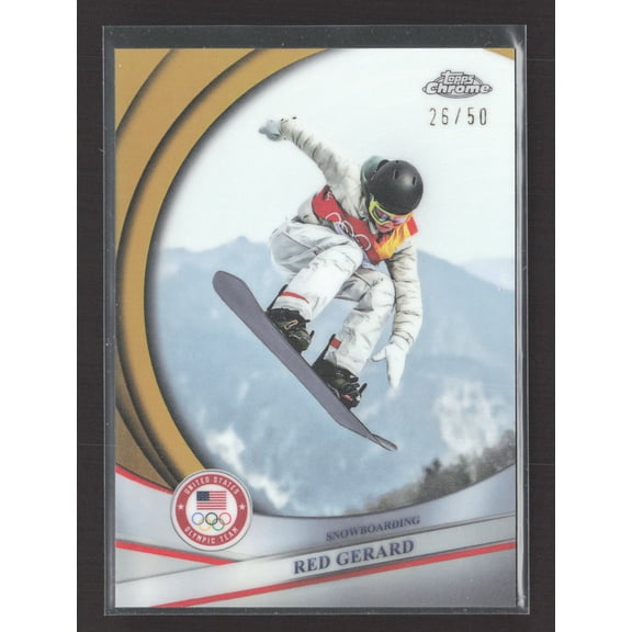2026 Topps Chrome Olympic Team Red Gerard #19 Gold 26/50 Snowboarding Card