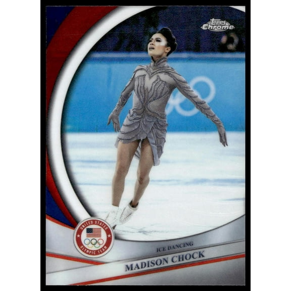 2026 Topps Chrome Olympics Madison Chock #44 United States Olympic Team Trading Card