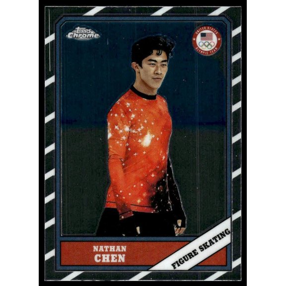 2026 Topps Chrome Olympics Nathan Chen United States Olympic Team Figure Skating Trading Card #T86-5