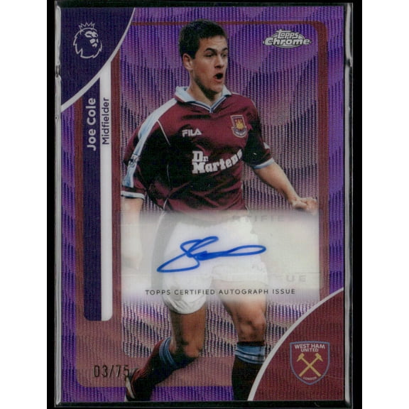 2026 Topps Chrome Premier League Joe Cole #CA-CL Purple Wave Refractor /75 Auto Topps