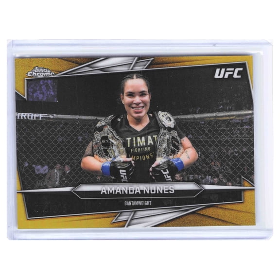 2026 Topps Chrome UFC Amanda Nunes #195 Gold Refractor /275 Trading Card Short Print HOF Insert