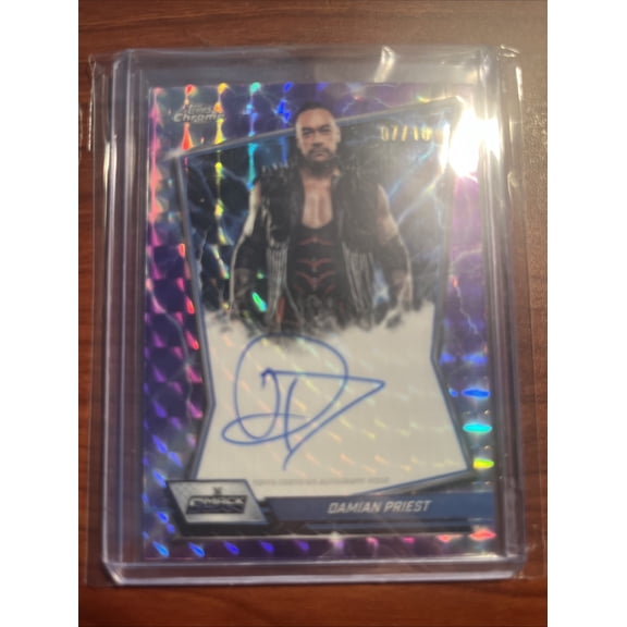 2026 Topps Chrome WWE Damian Priest #0710 Purple Autographed Wrestling Trading Card