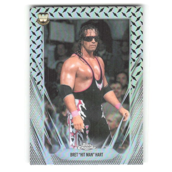 2026 Topps Chrome WWE Diamond Plate Refractor #30 Bret Hit Man Hart Legend Wrestling Trading Card