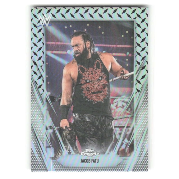 2026 Topps Chrome WWE Diamond Plate Refractor #55 Jacob Fatu SmackDown Wrestling Trading Card
