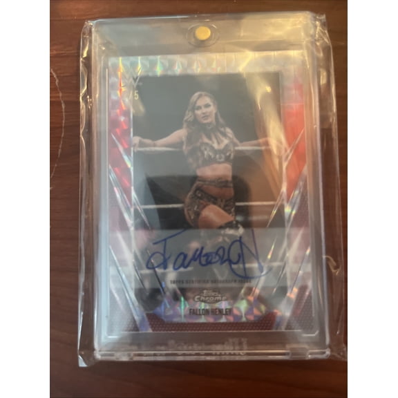 2026 Topps Chrome WWE Fallon Henley Red Topps Autographed Wrestling Trading Card