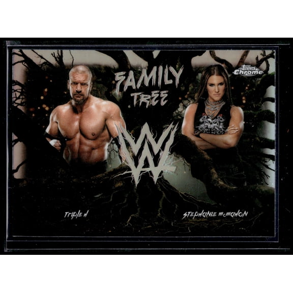 2026 Topps Chrome WWE Family Tree Stephanie McMahon Triple H #FAM-HM Refractor WWE WWE Wrestling Trading Card